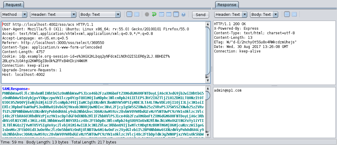 Express2-saml XSW vulnerability PoC #1